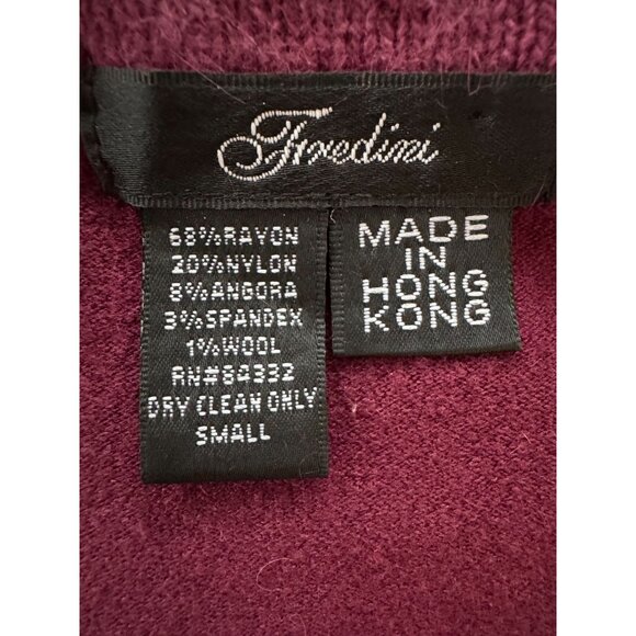 Vintage Fredini Burgundy Knit Tank Top With Angora/Wool Blend Square Neckline Sl - Picture 11 of 16